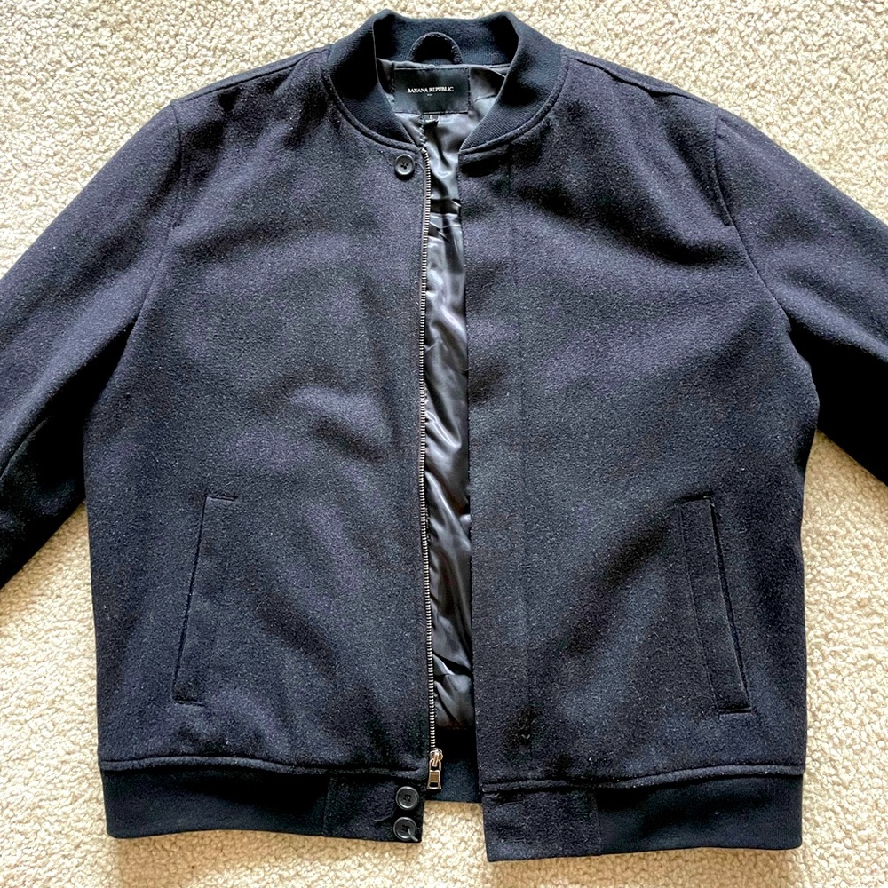 Banana Republic Wool and Polyester Blend Charcoal Jacket